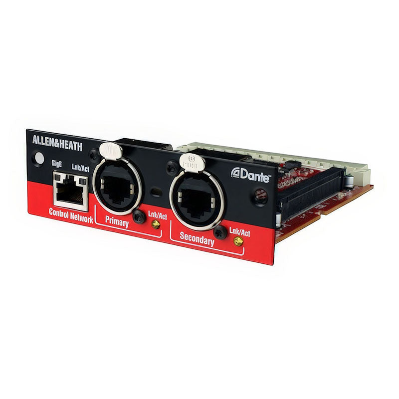 M-DANTE Audio Interface Card Module for GLD and iLive Networking front view